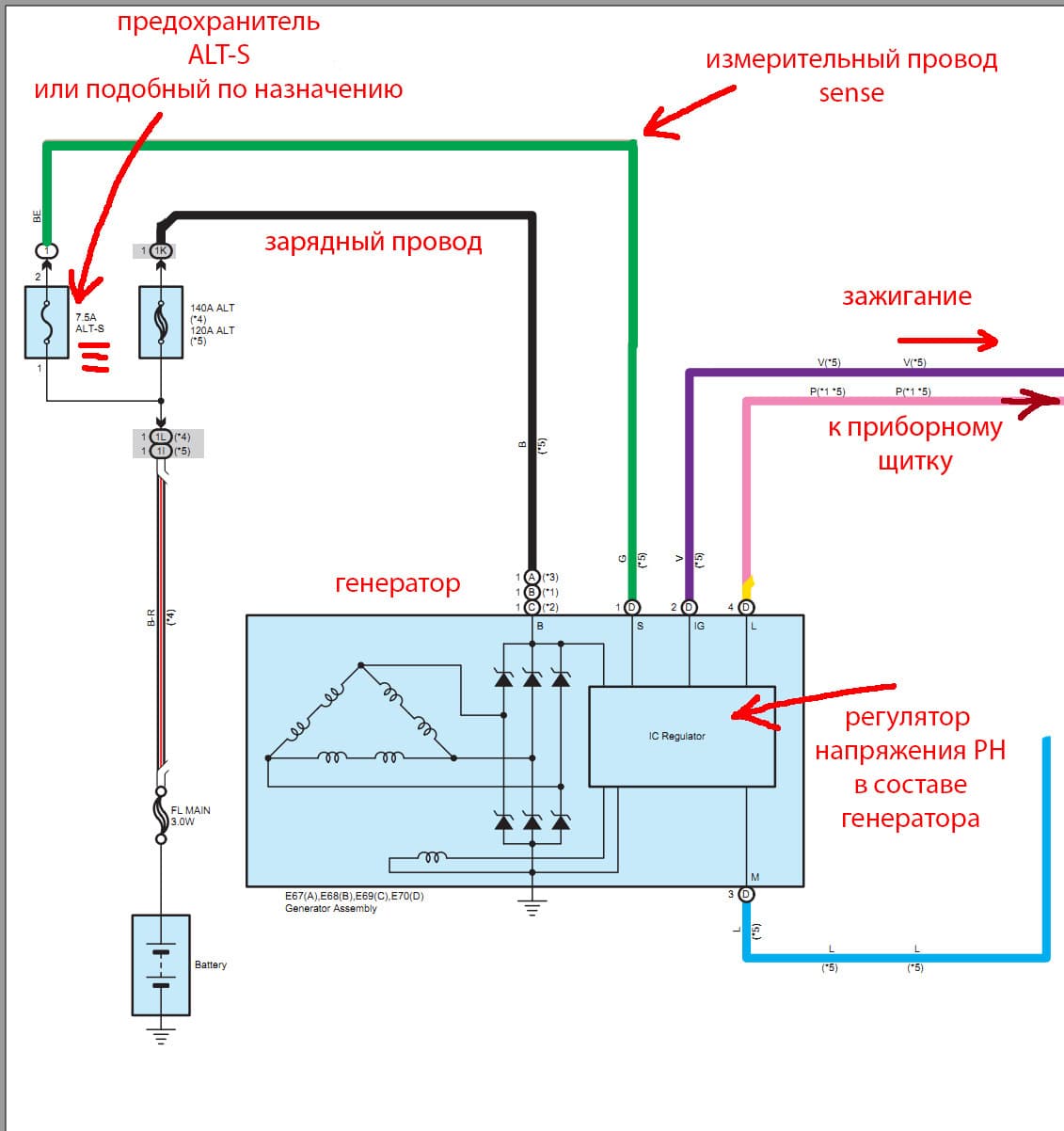 Toyota charging-system diagram