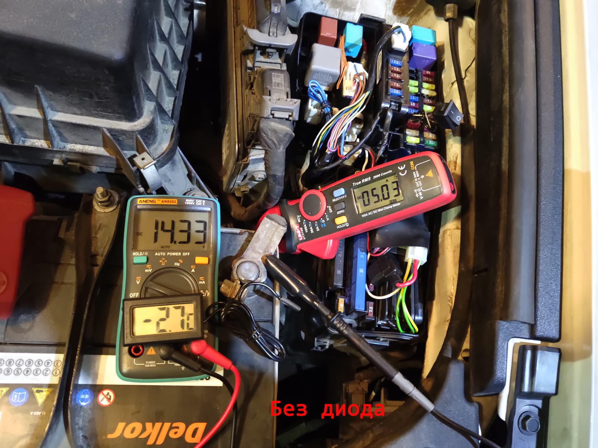 Voltage/current with diode